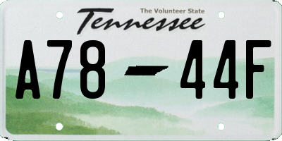 TN license plate A7844F