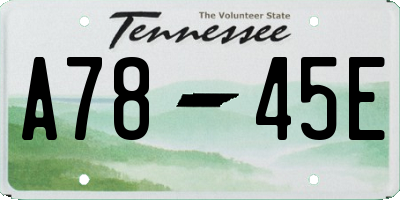 TN license plate A7845E