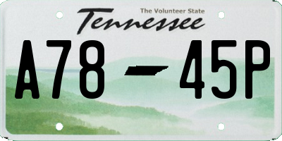 TN license plate A7845P