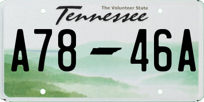 TN license plate A7846A