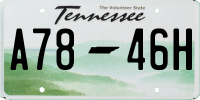 TN license plate A7846H