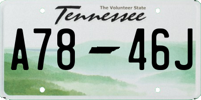 TN license plate A7846J