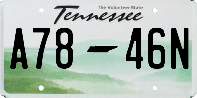 TN license plate A7846N