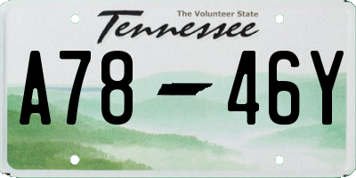 TN license plate A7846Y