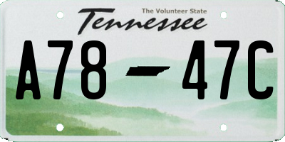 TN license plate A7847C