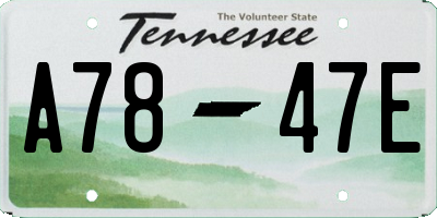 TN license plate A7847E