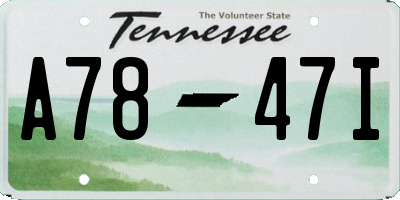 TN license plate A7847I