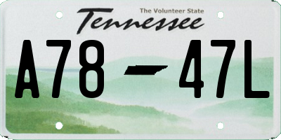 TN license plate A7847L
