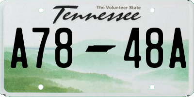 TN license plate A7848A