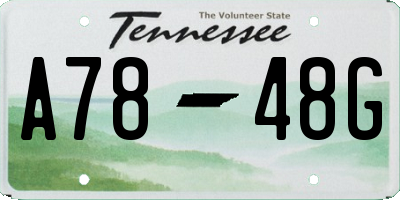 TN license plate A7848G