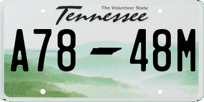 TN license plate A7848M