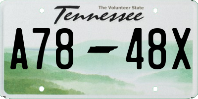 TN license plate A7848X