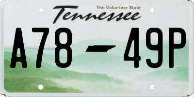 TN license plate A7849P