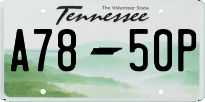 TN license plate A7850P