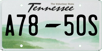 TN license plate A7850S