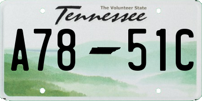 TN license plate A7851C