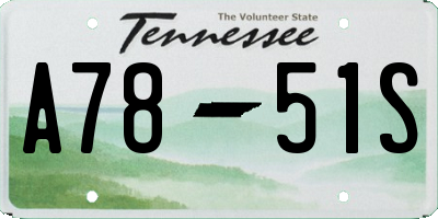 TN license plate A7851S