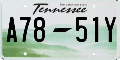 TN license plate A7851Y