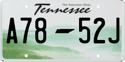TN license plate A7852J