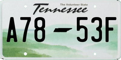 TN license plate A7853F
