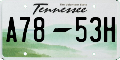 TN license plate A7853H