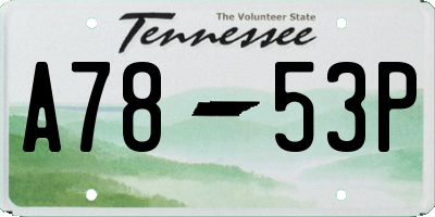 TN license plate A7853P