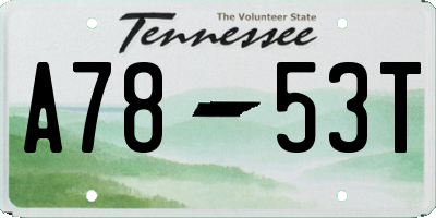 TN license plate A7853T