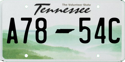 TN license plate A7854C