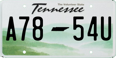 TN license plate A7854U