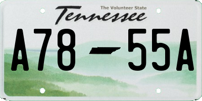 TN license plate A7855A