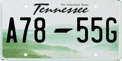 TN license plate A7855G