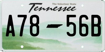 TN license plate A7856B