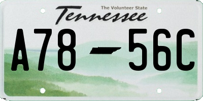TN license plate A7856C