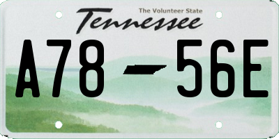 TN license plate A7856E