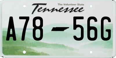TN license plate A7856G