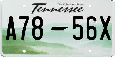 TN license plate A7856X