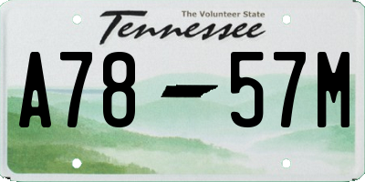TN license plate A7857M