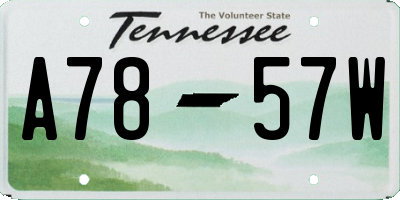TN license plate A7857W