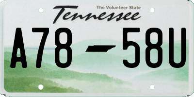 TN license plate A7858U
