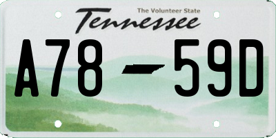 TN license plate A7859D
