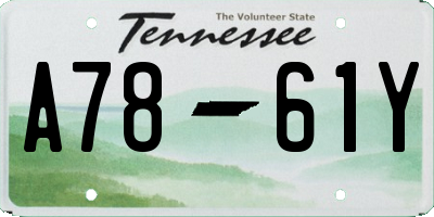 TN license plate A7861Y