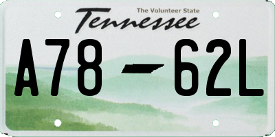TN license plate A7862L