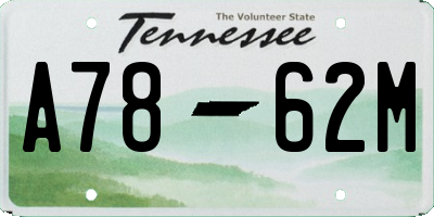 TN license plate A7862M