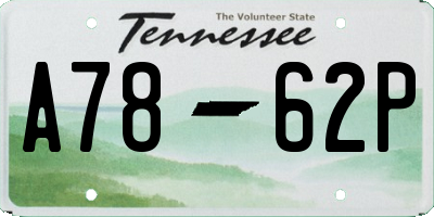 TN license plate A7862P