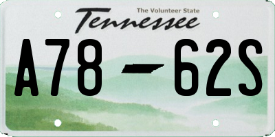 TN license plate A7862S