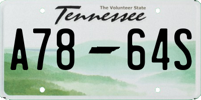 TN license plate A7864S
