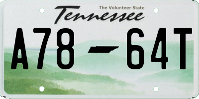 TN license plate A7864T