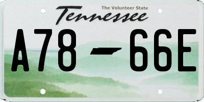 TN license plate A7866E
