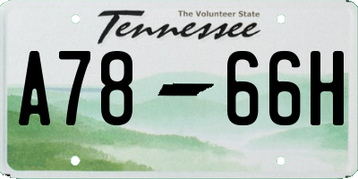TN license plate A7866H