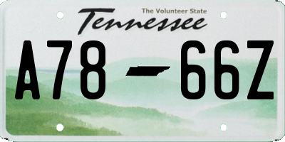TN license plate A7866Z